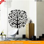 Transparent Wall sticker สติ๊กเกอร์ติดผนัง Black bird tree (กว้าง70cm.xสูง80cm.)