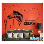 Transparent wall sticker สติ๊กเกอร์ติดผนัง Singing ZEBRA (กว้าง128cm.xสูง105cm.)