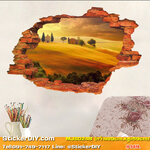 Wall Sticker สติ๊กเกอร์ติดผนัง 3D NATURAL สไตล์D (กว้าง89cm.xสูง59cm)