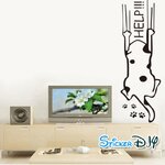 Vinyl wall sticker สติ๊กเกอร์ติดผนัง HELP CAT (กว้าง19cm.xสูง57cm.)