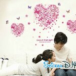 Transparent wall sticker สติ๊กเกอร์ติดผนัง Love at first sign (กว้าง150cm.xสูง100cm.)