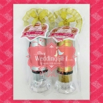 ไฟฉายสีเงิน/สีทอง หัวเพชร แพ็คถุงแก้วใส ผูกโบว์