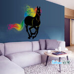 Transparent wall sticker สติ๊กเกอร์ติดผนัง Horse "Friesian" (กว้าง90cm.xสูง80cm.)