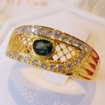 แหวนพลอยไพลิน ดีไซน์แบบย้อนยุค สวยงาม ละเอียด