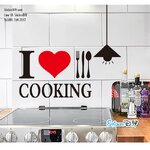 Vinyl wall sticker สติ๊กเกอร์ติดผนัง I LOVE COOKING (กว้าง60cm.xสูง35cm.)