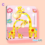 Transparent Wall Sticker สติ๊กเกอร์ติดสวิตช์ไฟ "Animal" C (กว้าง8.7cm.xสูง8.7cm.)