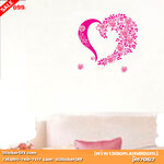 Transparent wall sticker สติ๊กเกอร์ติดผนัง VIVE LES MABIE หัวใจชมพู (กว้าง130cm.xสูง80cm.)