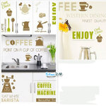 Transparent wall sticker สติ๊กเกอร์ติดผนัง Coffee DLX5428 (กว้าง120m.xสูง60cm.)