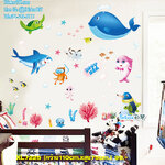 Wall sticker สติ๊กเกอร์ติดผนัง Underwater world XL7225 (กว้าง110cm.xสูง75cm.)