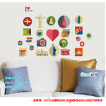 Wall Sticker สติ๊กเกอร์ติดผนัง I love travel (กว้าง86cm.xสูง55cm.)