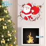 Transparent Wall Sticker สติ๊กเกอร์ติดผนัง 3D X'Mas Santa FX801 (กว้าง58cm.xสูง42cm)