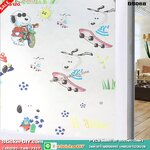สติ๊กเกอร์ฝ้าติดกระจก แบบมีกาวในตัว โลกการ์ตูนGS068(หน้ากว้าง90cm) เหลือเมตรละ89บาท