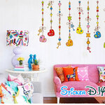 Transparent wall sticker สติ๊กเกอร์ติดผนัง โมบายกุญแจหัวใจ (กว้าง100cm.xสูง70cm.)
