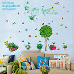 Transparent Wall sticker สติ๊กเกอร์ติดผนัง กระถางต้นไม้ SK7083 (กว้าง105cm.xสูง95cm.)