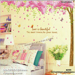 BigSize Transparent wall sticker สติ๊กเกอร์ติดผนัง Love is beautiful สไตล์A (กว้าง250cm.xสูง250cm.)
