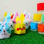 แก้วเป็กคละสี แพ็คใส่ถุงผูกหูกระต่ายลายการ์ตูนน่ารักๆ