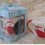 ถ้วยลายไก่มีหู แพ็คกล่องผูกโบว์ พร้อมป้ายชื่อ