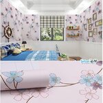 (กว้าง45cm.xยาว10m.)Wallpaper sticker วอลเปเปอร์แบบกาวในตัว Flower สไตล์D