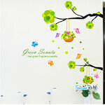 Transparent wall sticker สติ๊กเกอร์ติดผนัง กิ่งไม้ "Green Santa" (กว้าง95cm.xสูง103cm.)