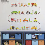 Transparent wall sticker สติ๊กเกอร์ติดผนัง เส้นทางสัญจร (กว้าง125cm.xสูง115cm.)