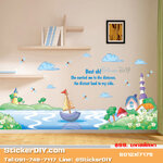 Transparent Wall Sticker สติ๊กเกอร์ติดผนังแต่งขอบ XL7175(กว้าง120cm.xสูง55cm.)
