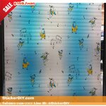 สติ๊กเกอร์ฝ้าติดกระจก แบบมีกาวในตัว สัตว์น้อยรักเสียงดนตรี (หน้ากว้าง 90cm) เหลือเมตรละ 89 บาท