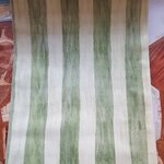 (หน้ากว้าง45cm.xยาว10m.) Wallpaper sticker วอลเปเปอร์แบบกาวในตัว Line ทูโทน สีเขียว