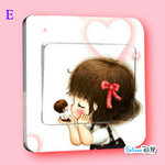 Transparent Wall Sticker สติ๊กเกอร์ติดสวิตช์ไฟ "Kid love" E (กว้าง8.7cm.xสูง8.7cm.)