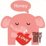 Transparent Wall Sticker สติ๊กเกอร์ติดสวิตช์ไฟ ช้างน้อย Honey (7x12.5cm.)