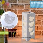 โคมไฟแต่งบ้าน แบบตั้งโต๊ะฉลุลาย TEDDY BEARS สีขาว