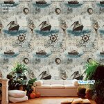 (หน้ากว้าง45cm.xยาว10m.)Wallpaper sticker วอลเปเปอร์แบบกาวในตัว WP880