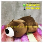 หมอนผ้าห่ม หมีนุ่มนิ้มสีน้ำตาล