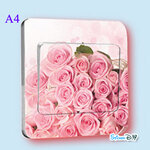 Transparent Wall Sticker สติ๊กเกอร์ติดสวิตช์ไฟ "Flower" A4 (กว้าง8.7cm.xสูง8.7cm.)