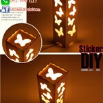 โคมไฟแต่งบ้าน แบบตั้งโต๊ะฉลุลาย BUTTERFLIES สีขาว