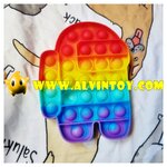 ของเล่นยางกด Pop It สีรุ้ง Among us Rainbow ของเล่นเด็ก ของเล่นกดบับเบิ้ล เล่นได้ทุกวัย ของเล่นคลายเครียด