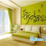 Transparent wall sticker สติ๊กเกอร์ติดผนัง Graphic butterfly สไตล์ A (กว้าง150cm.xสูง85cm.)