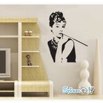 Transparent Wall sticker สติ๊กเกอร์ติดผนัง Hepburn pipe (กว้าง49cm.xสูง59cm.)