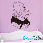 Vinyl wall sticker สติ๊กเกอร์ติดผนัง POOH&PIGLET (กว้าง40cm.xสูง57cm.)