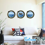 Wall sticker สติ๊กเกอร์ติดผนัง 3D OCEAN สไตล์ A (Freesize)