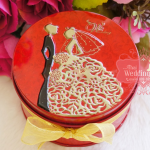 ตลับใส่ของโลหะกลม ลายเจ้าบ่าว-เจ้าสาว