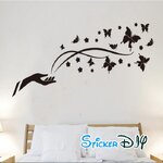Transparent wall sticker สติ๊กเกอร์ติดผนัง Magic butterfly (กว้าง180cm.xสูง50cm.)