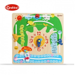 นาฬิกาไม้ สอนเรื่องวัน เดือน ปี เวลา ฤดู และสภาพอากาศ (รุ่นใหม่)