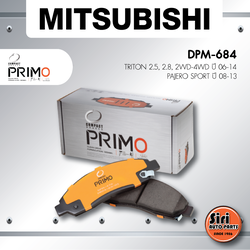 (ประกัน 1 เดือน) ผ้าเบรคหน้า/ดิสเบรคหน้า MITSUBISHI TRITON 2.5, 2.8, 2WD-4WD ปี 06-14, PAJERO SPORT ปี 08-13 มิตซูบิชิ ไตรตั้น / DPM-684 / Compact Primo / 1ชุด 4 ชิ้น
