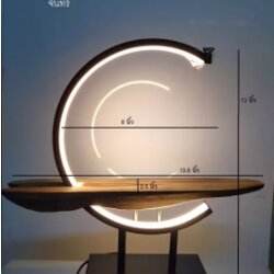 หิ้งพระโมเดิลพร้อมไฟรัศมีLED สวยงามสไตส์ New Normal(แบบเสี้ยวพระจันทร์)