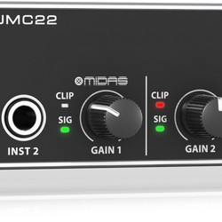 BEHRINGER U-PHORIA UMC22 *ของแท้รับประกัน 1ปี* 2×2 USB Audio Interface, ปรีไมค์ MIDAS, รองรับ Mac OS X/ Windows