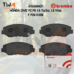 Brembo Black ผ้าเบรคหน้า (Low Metallic) HONDA CIVIC FC FK 1500 Turbo, 1800 Vtec F P28 035B
