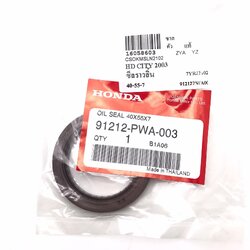 (แท้ศูนย์) ซีลราวลิ้น HONDA JAZZ / CITY ปี 2004-2007 / ฮอนด้า แจ๊ส ซิตี้ / ขนาด ใน 40 นอก 55 สูง 7 มิล / เบอร์ 91212-PWA-003 ยี่ห้อ HONDA