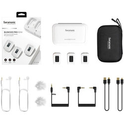 Saramonic Blink 500 Pro B2W ไมค์ไร้สายสัญญาณดิจิตอล 2.4 GHz., 1ตัวรับ / 2 ตัวส่ง, สัญญาณไกล100 ม., รองรับกล้องและมือถือ รับประกัน 1 ปีเต็ม