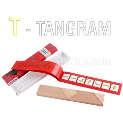 ตัวต่อไม้เรขาคณิต 4 ชิ้น ( T - Puzzle )