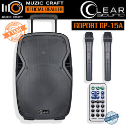CLEARSOUND GoPORT GP-15A *ของแท้ประกัน 1ปี* ลำโพงเคลื่อนที่ พร้อมไมค์ลอยคู่ 15" 450W Bluetooth Portable PA
